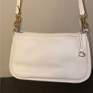 Coach White Shoulder Bag with Gold Hardware